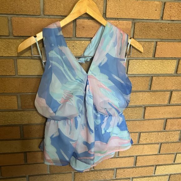 French Connection Dalla Verona Smocked Halter Top Pastel Women’s Size 10 NWOT - Picture 4 of 8